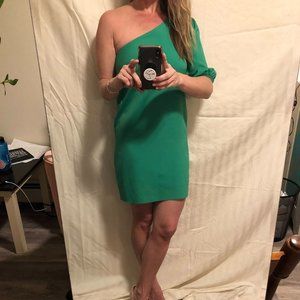 Green one shoulder dress